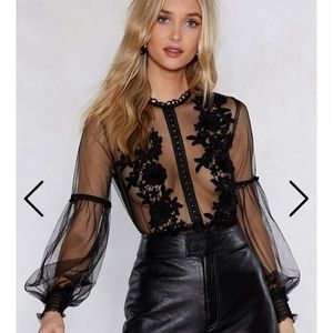 Nasty gal long sleeve lace body suit